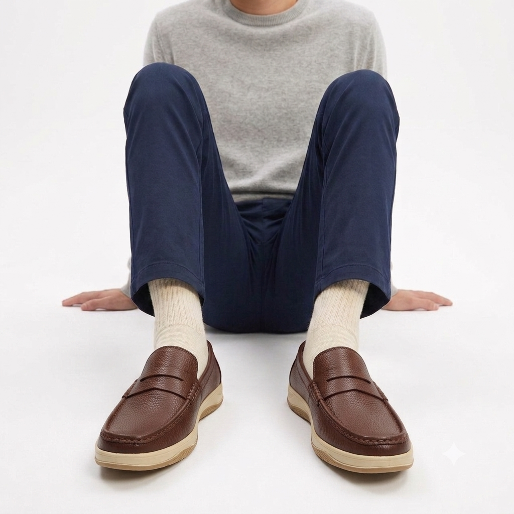 A Grade Quality Leather Casual shoe -M9