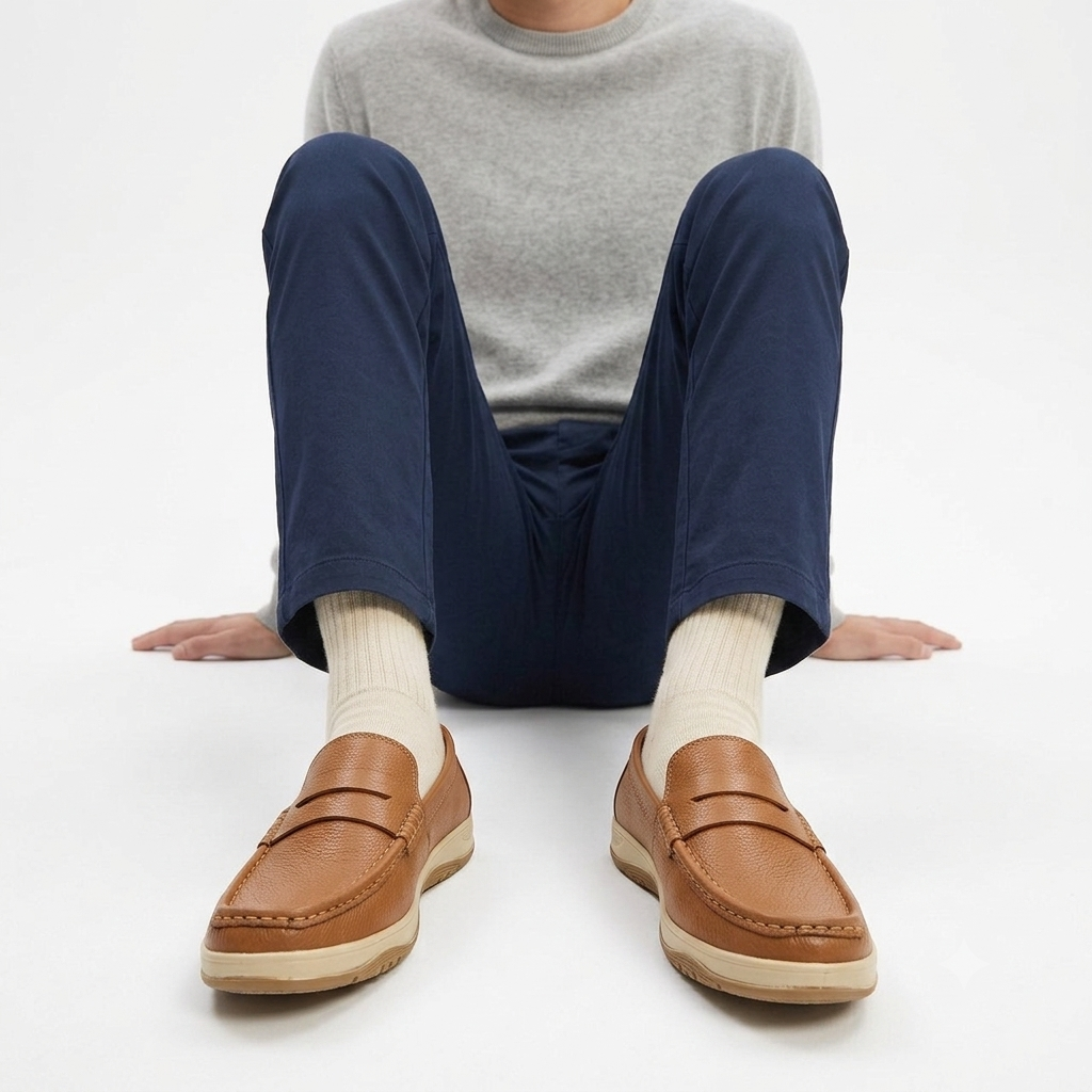 A Grade Quality Leather Casual shoe -M8