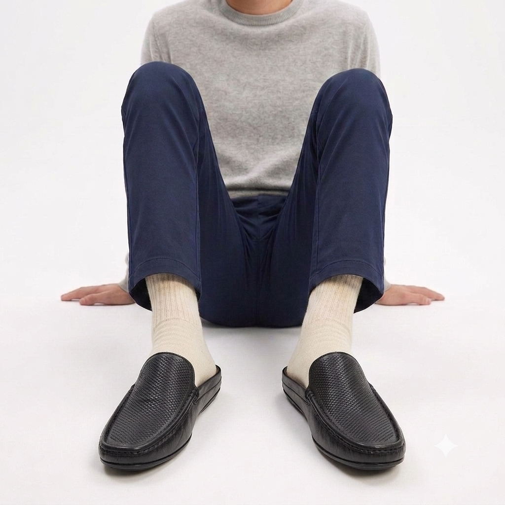 Genuine Leather Half Loafer - H-1