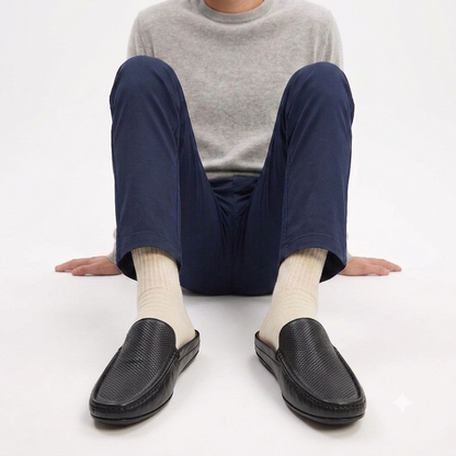 Genuine Leather Half Loafer - H-1